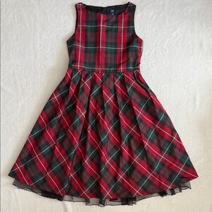 Gap Kids | Holiday Plaid Sleeveless Christmas Dress 604282 Red/Green (M/8)